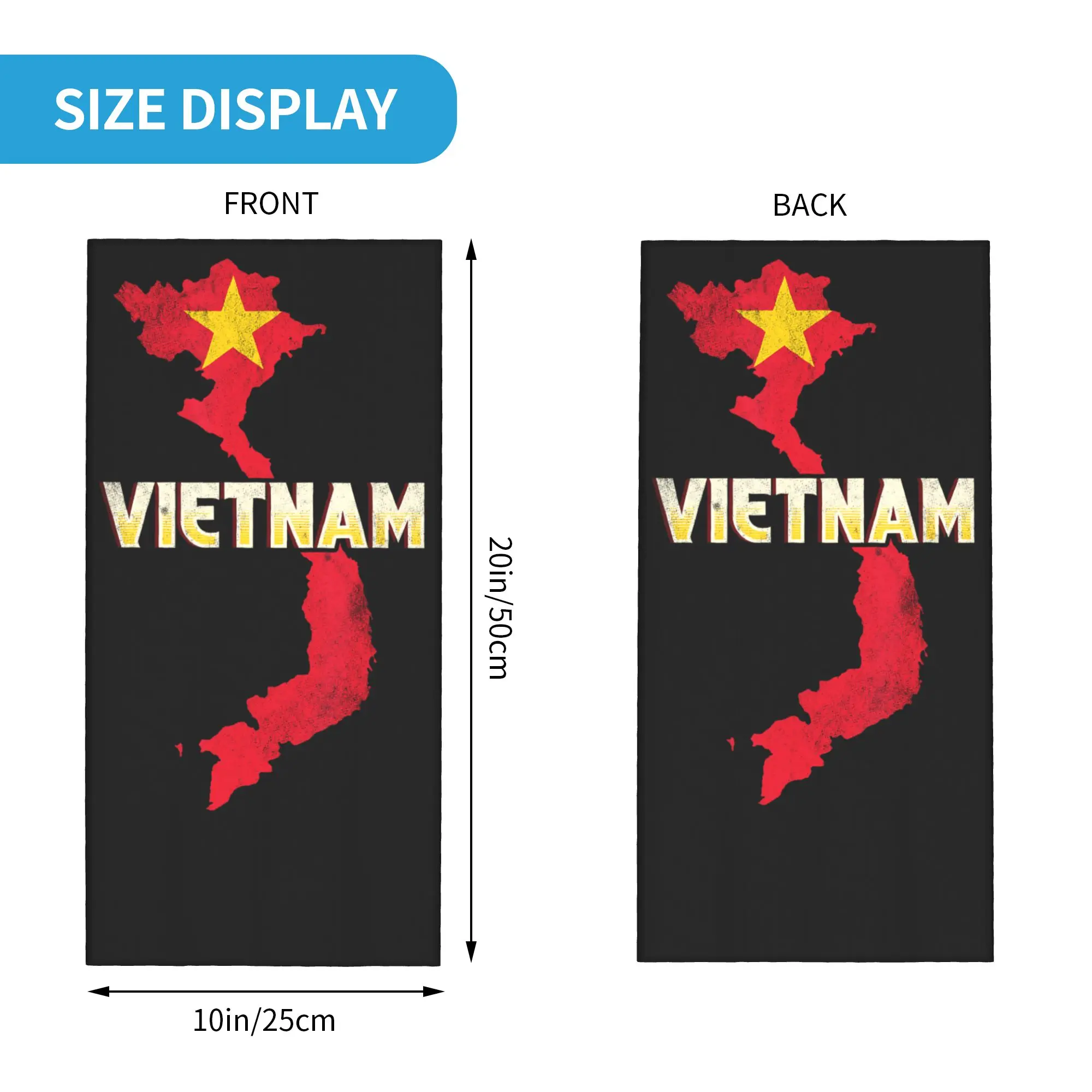 Vietnam Flag Yellow Star Asia Bandana Neck Cover Printed Souvenir Balaclavas Mask Scarf Warm Headwear Outdoor Men Women Adult view 2