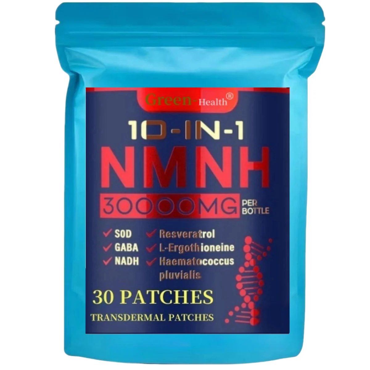 

30 патчей NMNH Transdermal Patches с NAD Resveratrol PQQ для борьбы со старением, энергии, фокусировки