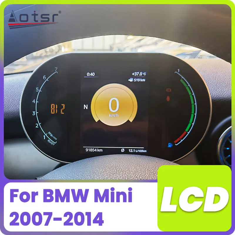 

Автомобильный цифровой кластер для BMW Mini 2007-2014, виртуальная кабина, головное устройство, развлекательный инструмент, измеритель скорости, экран