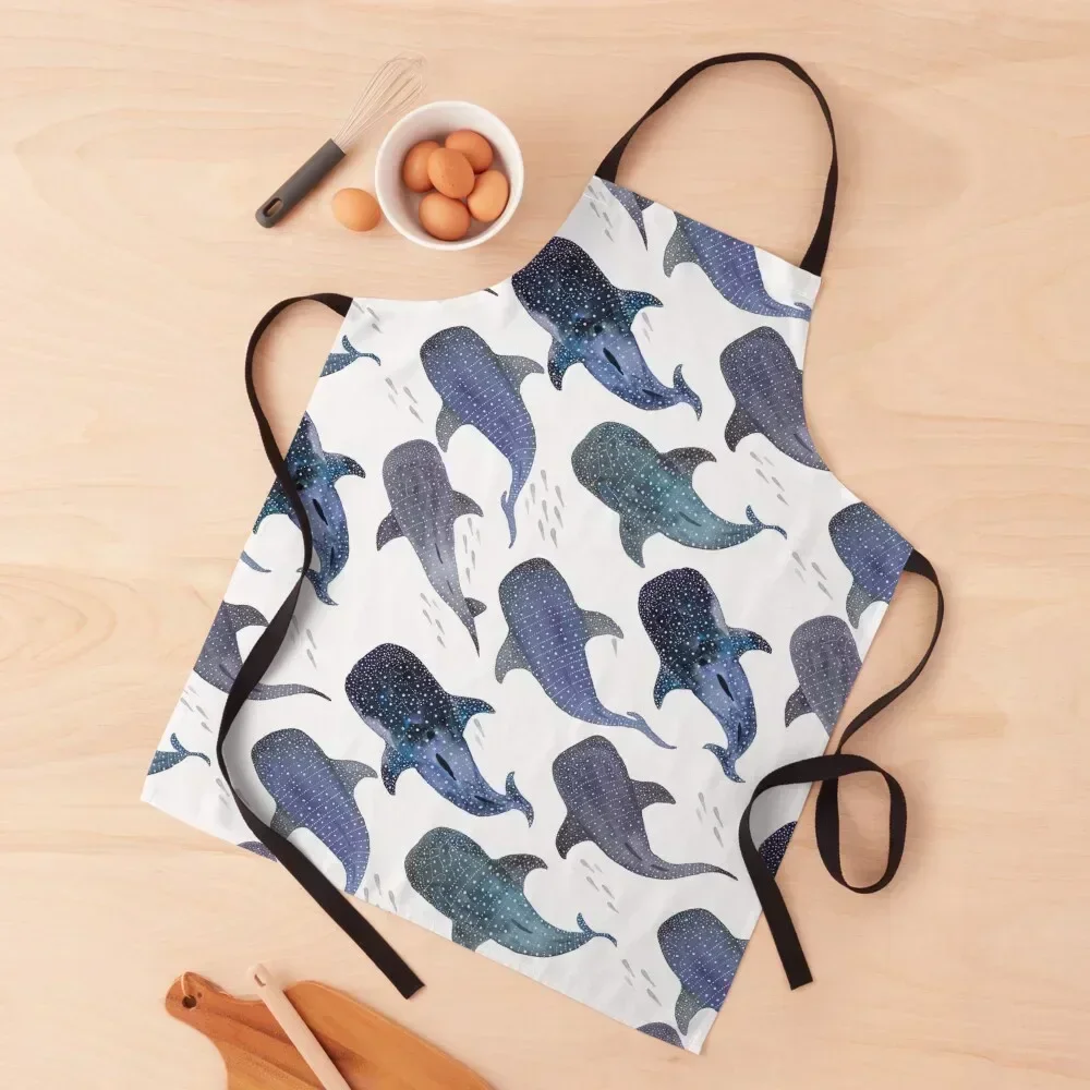 

Whale Shark Pattern Party Apron Waterproof women Kitchen Tools Accessories Cooking Barber Apron