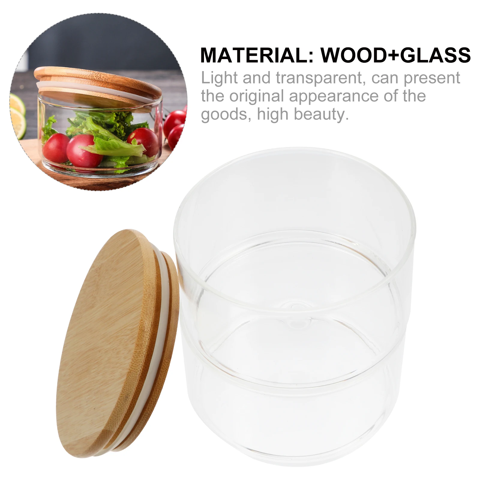 

1pc Glass Salad Cooking Bowl Fruit Bowl Nordic Serving Plate Desserts Tray Food Sauce Dish For Home Kitchen Use