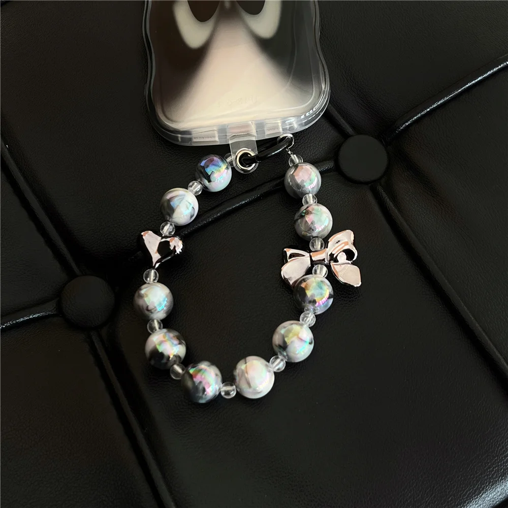 Capa de telefone macia clara para iPhone, pulseira de corrente borboleta preta bonita, capa protetora para iPhone 12, 11, 13, 14 Pro Max, 13Pro Max, Coréia