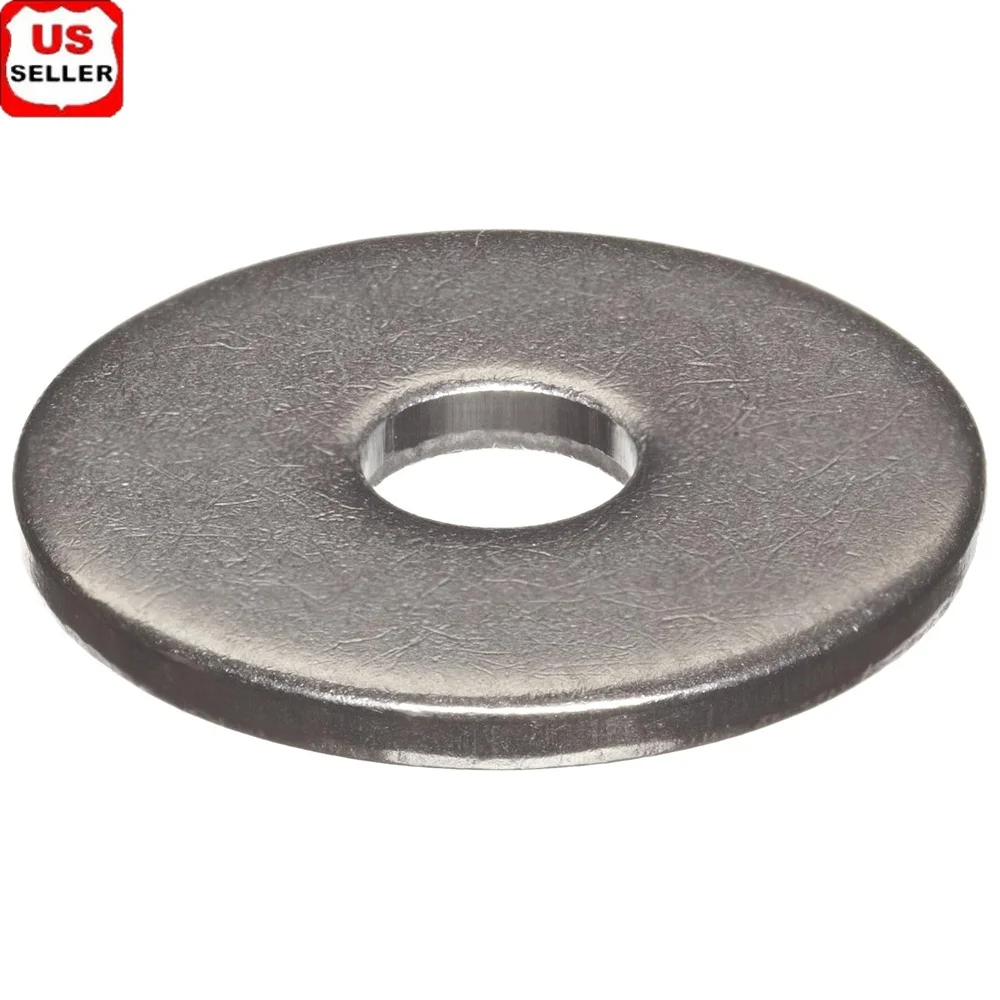 

18-8 Stainless Steel Flat Washer Plain Finish Fastener Load Distribution Spacer M4 Size Meets ANSI B18.22.1 Specifications