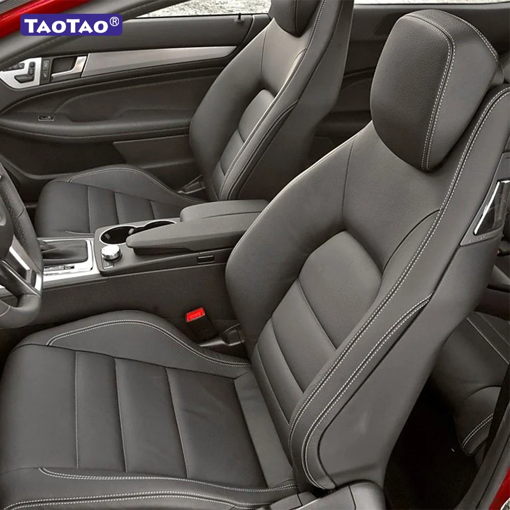For Mercedes Benz C Class C204 Coupe 2011 2012 2013 2014 2015 Faux Leather Custom Car Seat Covers for 2 Front Seats AccessoriesF
