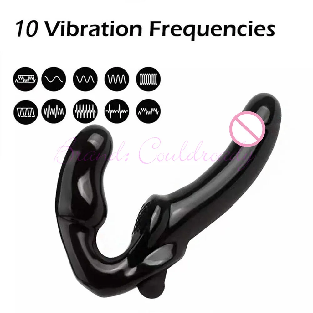 Strapless Strap-on Dildo Vibrator for Couples Strapon For Lesiban Wireless Remote Control Double-heads Vibe Adult Sex Toys