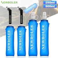 NEWBOLER 250ml 500ml Water Bottle TPU Folding Soft Flask Sport Water Bottle Water Bag Collapsible Water Bottle Running Camping