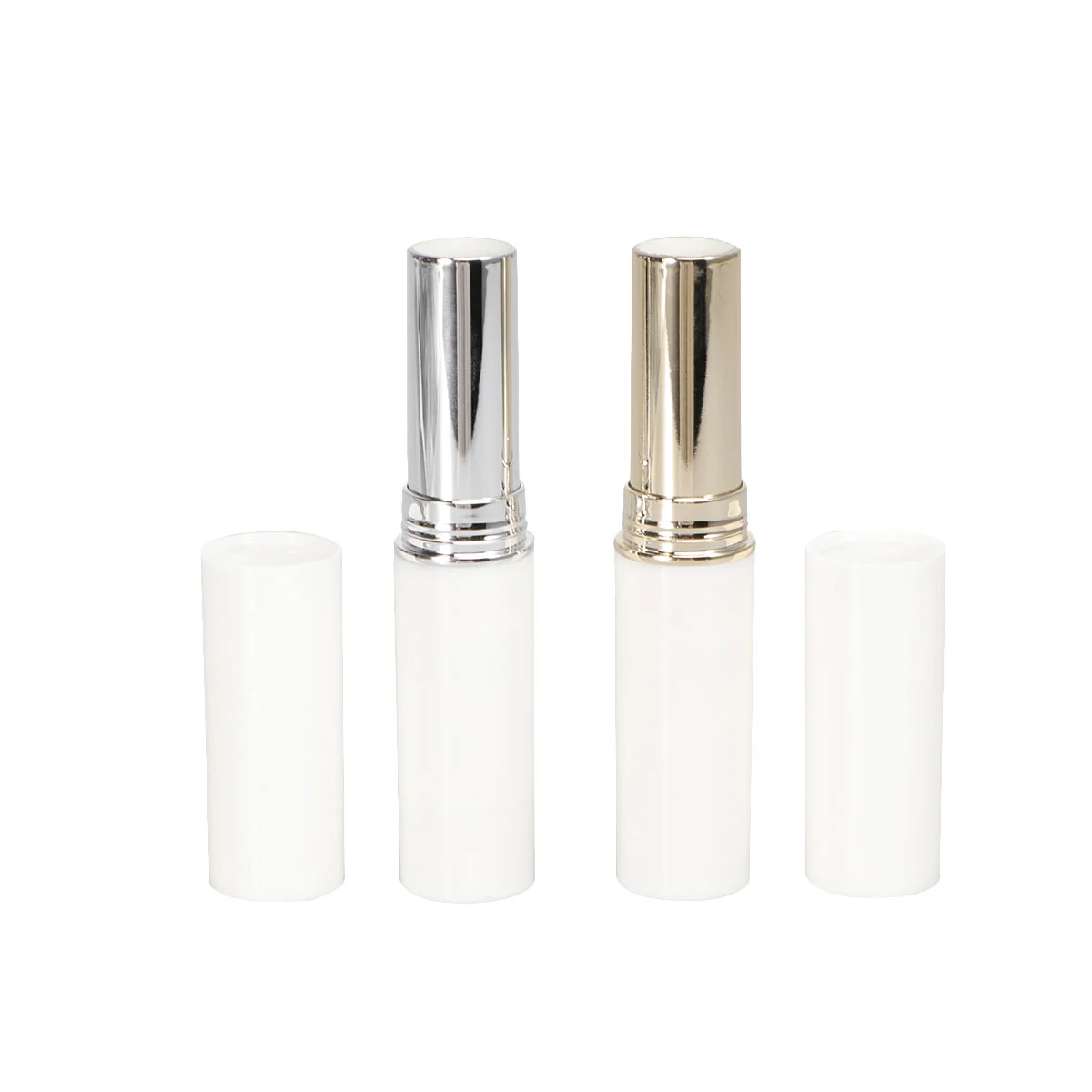 6pcs 28g Women Empty Plastic Tubes Simple Lip Gloss Storage Container for Ladies and Girls (3 Golden, 3 Silver)