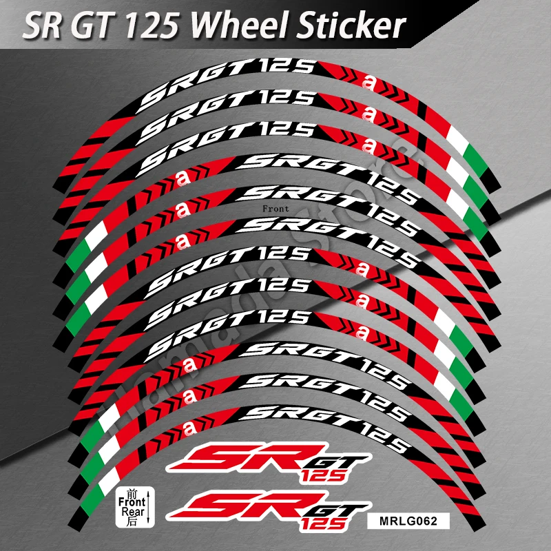 Stiker pelek roda sepeda motor, aksesori tempelan reflektif Hub bergaris tahan air untuk Aprilia SRGT125 SR GT 125 2021 atau 2023