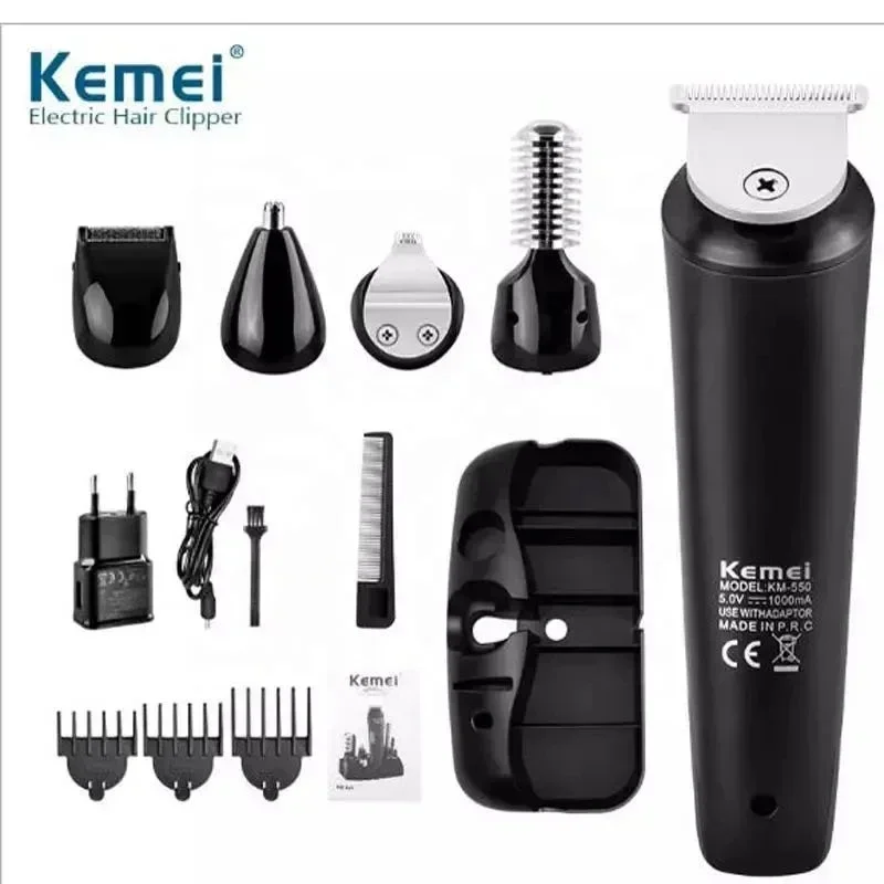 Kemei KM-550 USB rechargeable multifunctional hair clipper and trimmer