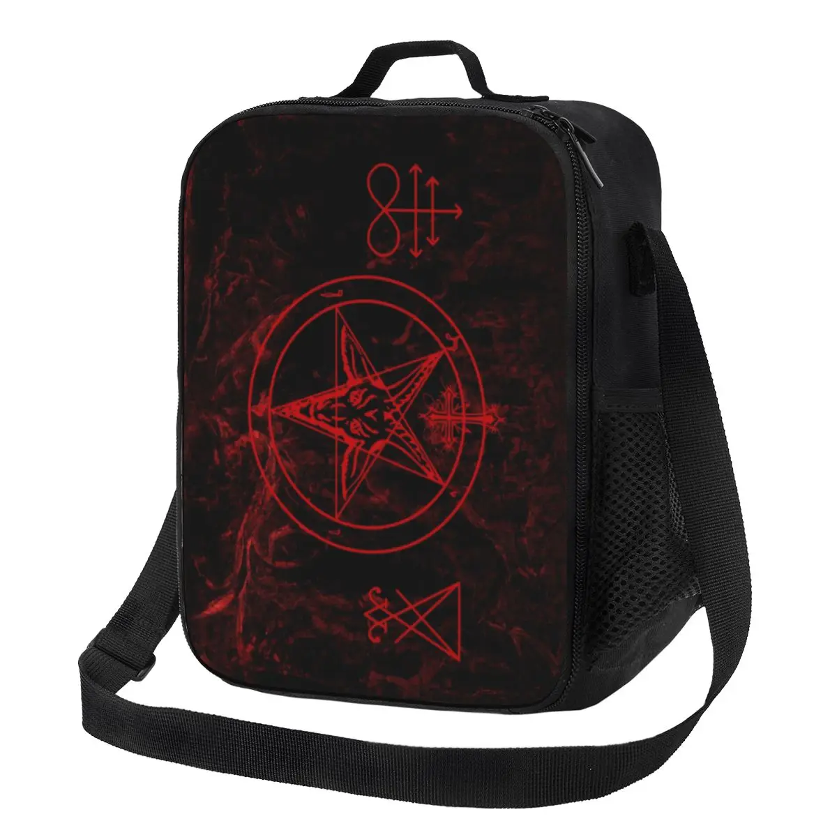 Baphomet Leviathan Cross Insulated Lunch Bag for Camping Travel Devil Satanic Resuable Cooler Thermal Bento Box Women Kids