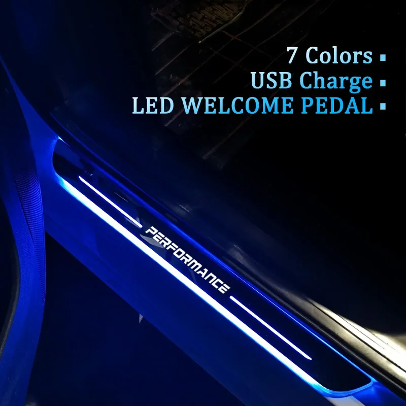 Custom For Audi BMW Dynamic LED Multicolor Welcome Pedal Car Scuff Plate Door Sill Guard Pathway Treshold Light