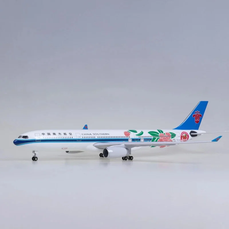 

1/135 Scale Planes 47cm China Southern Lychee Airways A330 Resin Model Airplane Diecast Aviation Collectible With LED & Stand