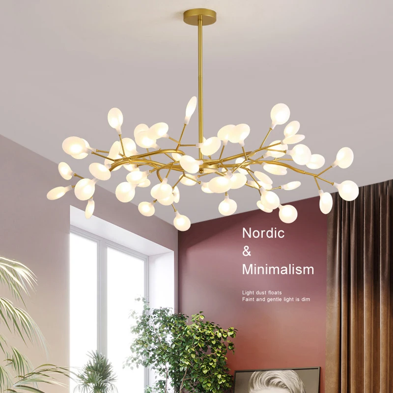 Imagem -03 - Nordic Led Firefly Chandelier Sala de Estar Moderna Quarto Cozinha Lindas Luzes de Teto Iluminação Interna Doméstica Lâmpadas de Decoração de Luxo