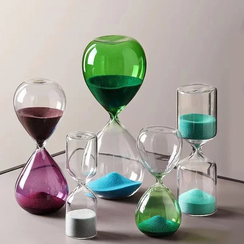 

5/15/30 Min Two-color Hourglass Timer Home Decor Desk Living Room Decoration Kitchen Tools Glass Crafts Gifts Sand Timer