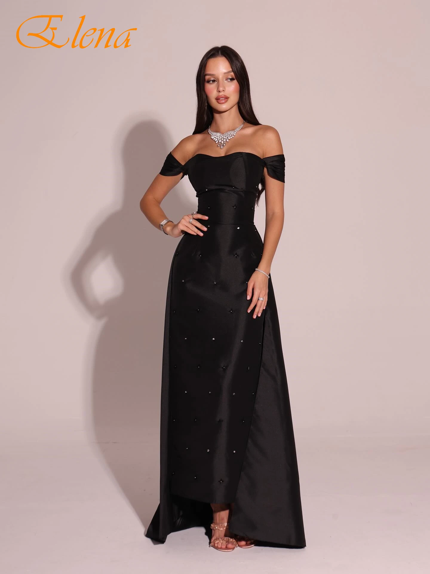 

Customized Straight Boat Neck Cap Sleeve Elegant Evening Dress Delicate Party Dress Fashion Modern Bespoke Occasion Gowns