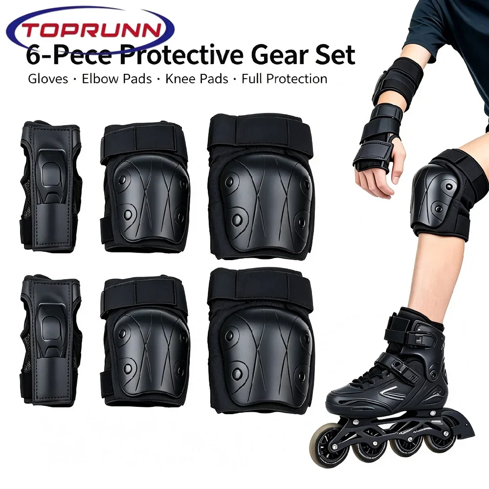 Knee Pads Elbow Pads Wrist Guards for Adult Youth 6 in 1 Protective Gear Set for Skateboarding Biking Roller Skating Cycling Out
