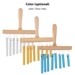 Bar Chimes 8 Tone Hand Bells with Knock Stick Birch Wood Solid Aluminum Tube Windchime Chimes Bells Hand Held Bar Bells