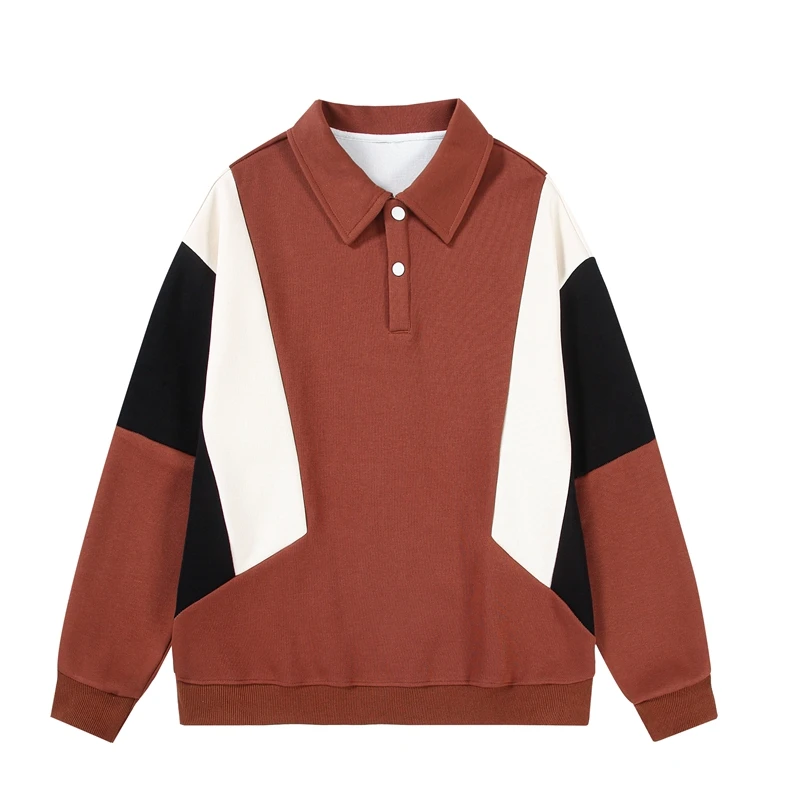 

Autumn Fashion Hip Hop Men Casual Sweatshirt Hoodie Harajuku Streetwear Pullover Male Patchwork Loose Turn Down Collar Hoodies