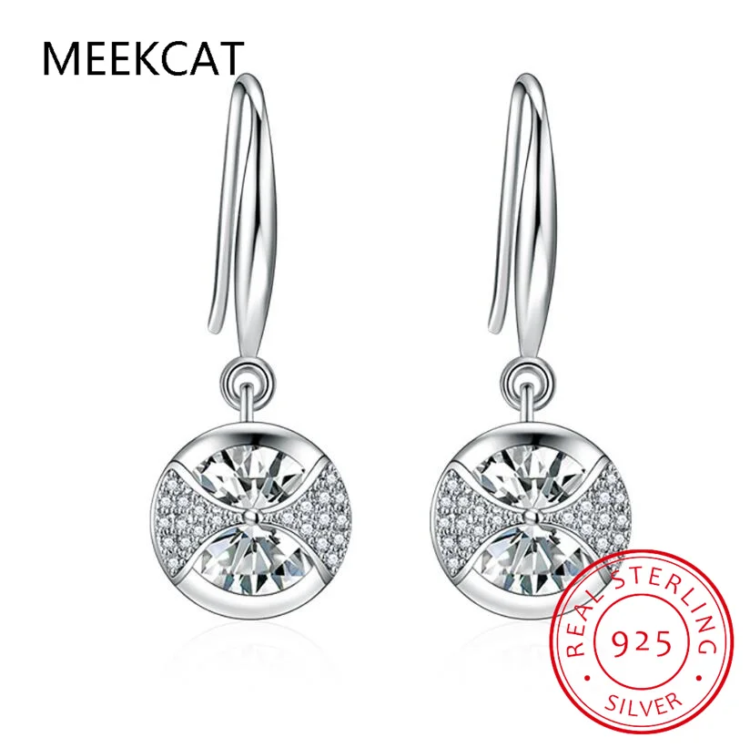 2.0ct Moissanite Diamond Drop Earrings for Women White Gold Plated Sparkling D Color Gem Lab Diamond Earring Beautiful image 3