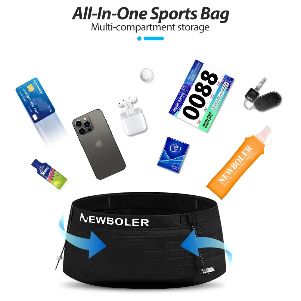 NEWBOLER Laufen Taille Tasche Männer Frauen Unsichtbare Trail Running Gürtel Trink Hüfttasche Telefon Halter Gym Fitness Marathon – Detail 5