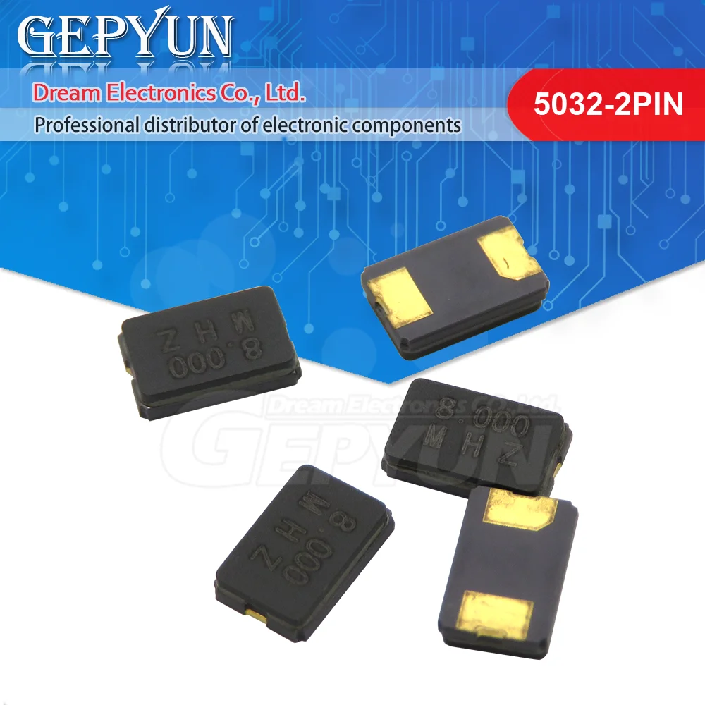 10pcs 8.000MHZ 10.000MHZ 11.0592MHZ 12.000MHZ 24.000MHZ 16.000MHZ 20.000MHZ 20pF 2Pin 5032 13.56M smd quartz resonator Crystal