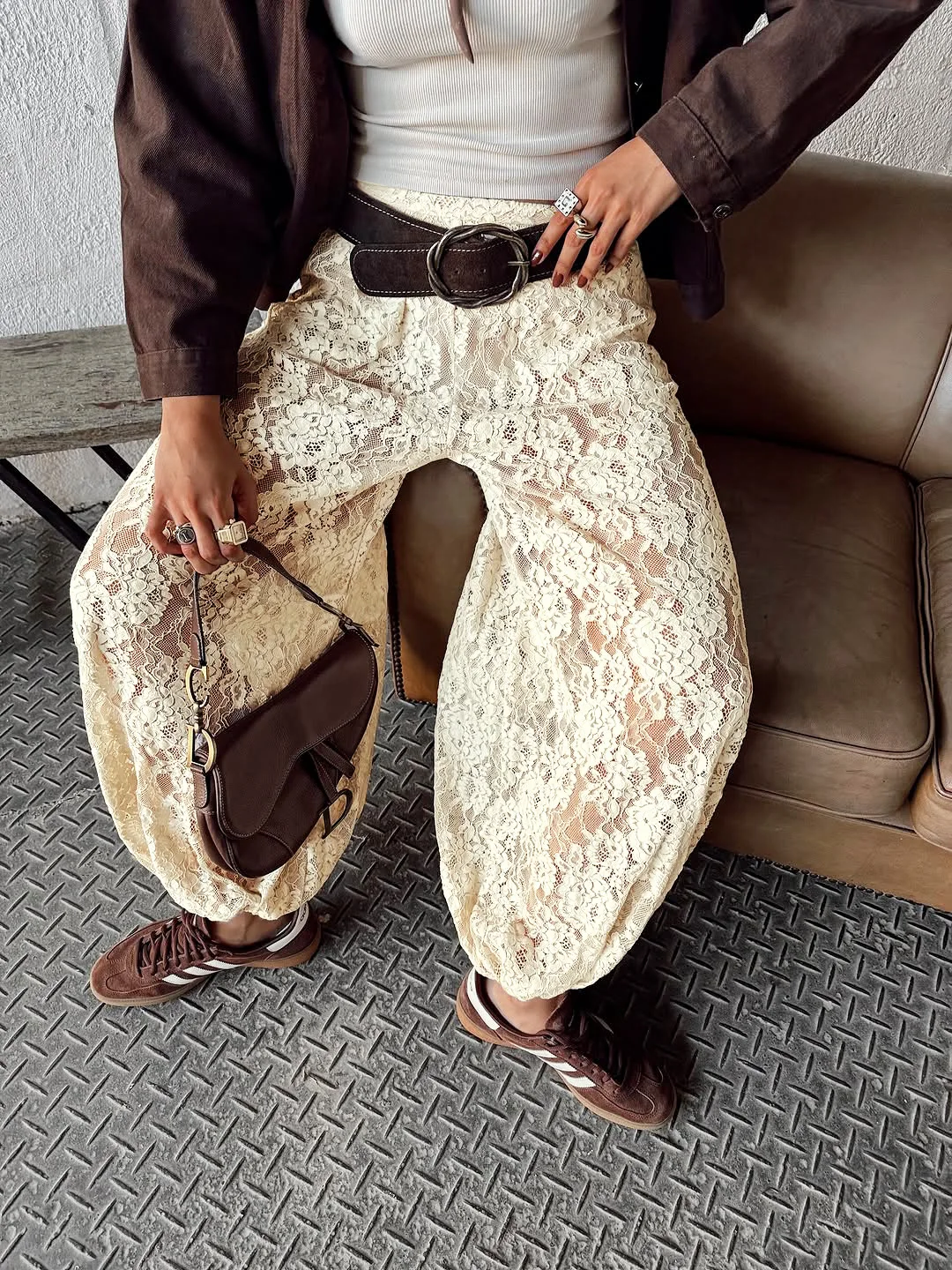 

2026 Spring Summer European and American Sexy Charm Lace Pants Women's Fashion Loose Casual Commuting Pants
