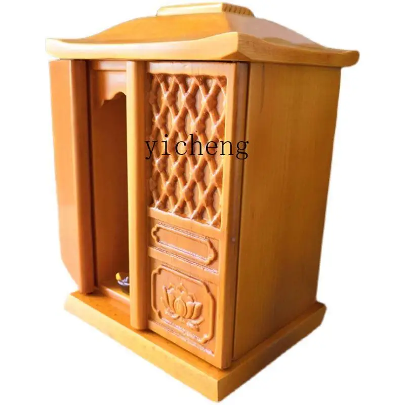 XL Full Real Home with Door Little Buddha Mini Engraved Portable Amulet Boxes of Source Wood