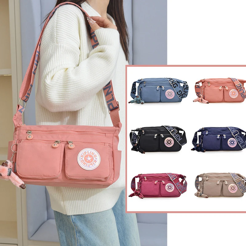 

1Pcs Fashion Nylon Lightweight Waterproof Large Crossbody Shoulder Bag Monkey Design Unisex Sling Tote for Men Women