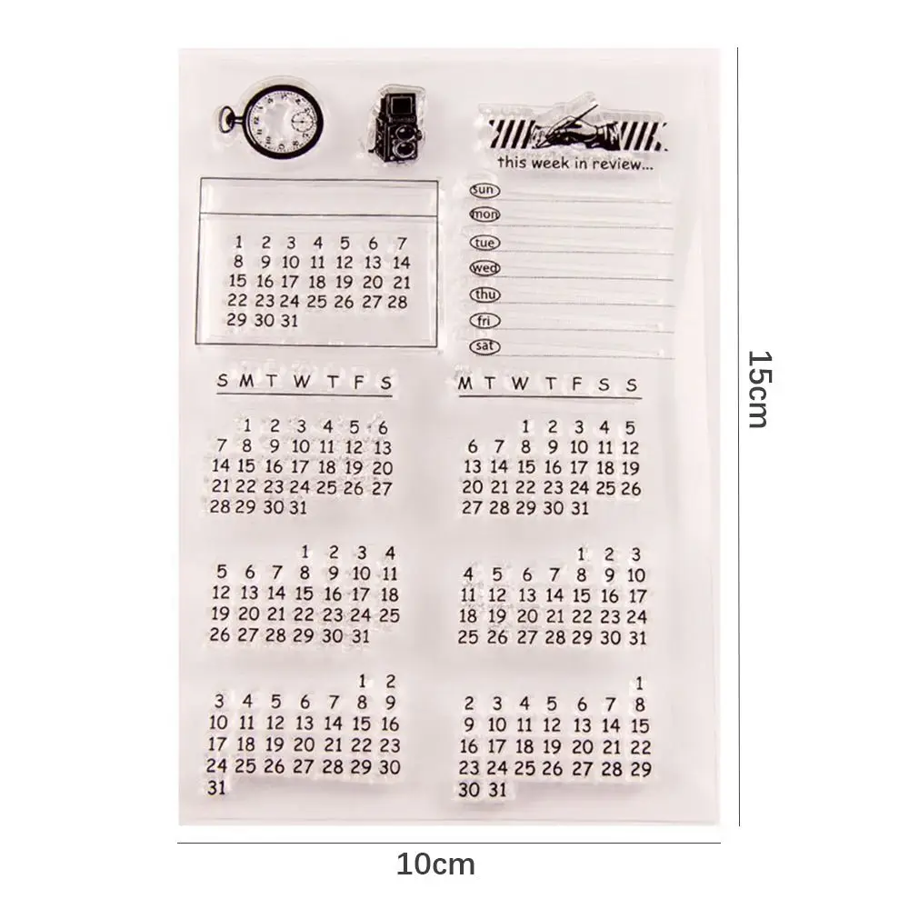 عالية الجودة سيليكون المطاط التقويم الدائم ختم Diy بها بنفسك شفافة سجل القصاصات بطاقة ختم قابلة لإعادة الاستخدام ألبوم ورقة ختم #6