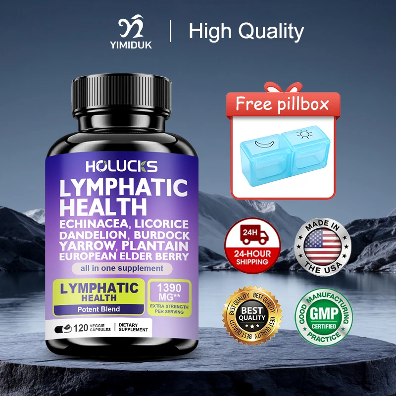 

Lymphatic Health Capsules, with Dandellon Root Extract, Support Reduces Swollen Lymph Nodes, Improves Circulation & Energy