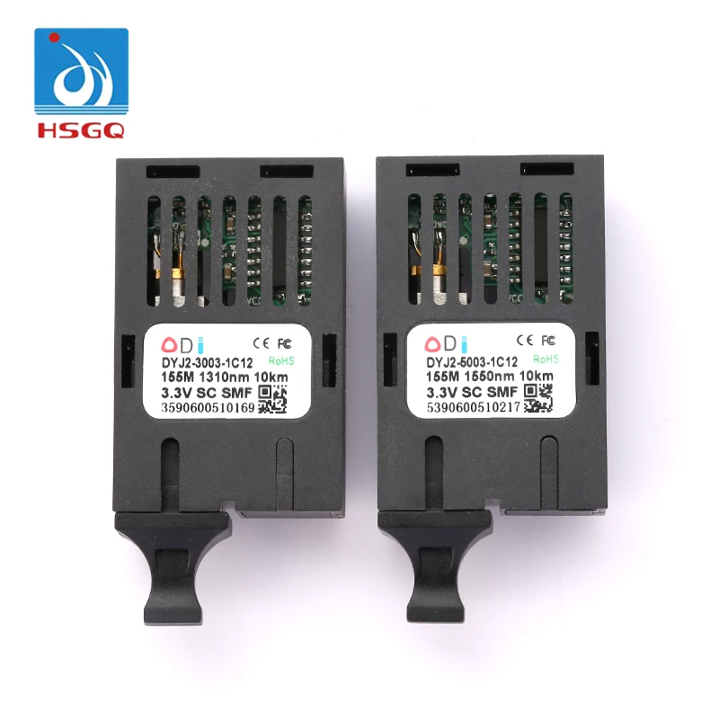 HSGQ 155m 10KM 1310nm Bidi SC 1X9 Optic Transceiver