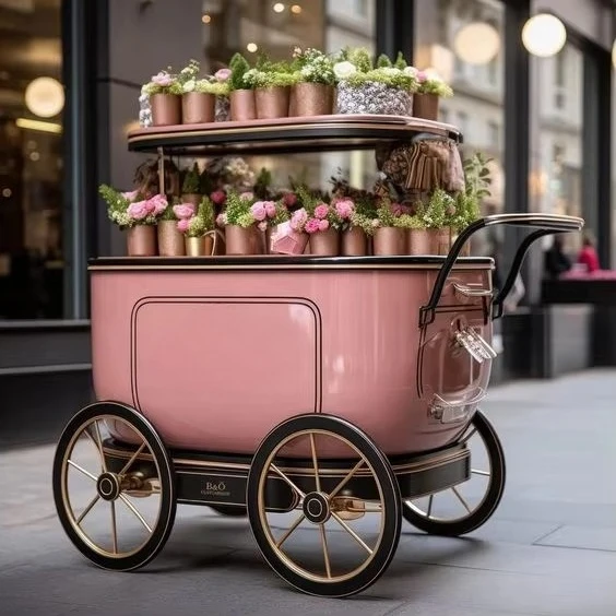 Customizable Wholesale OEM ODM Durable Modern Wooden Metal Commercial Flower Restaurant Bar Coffee Room Service Cart Hotel Troll