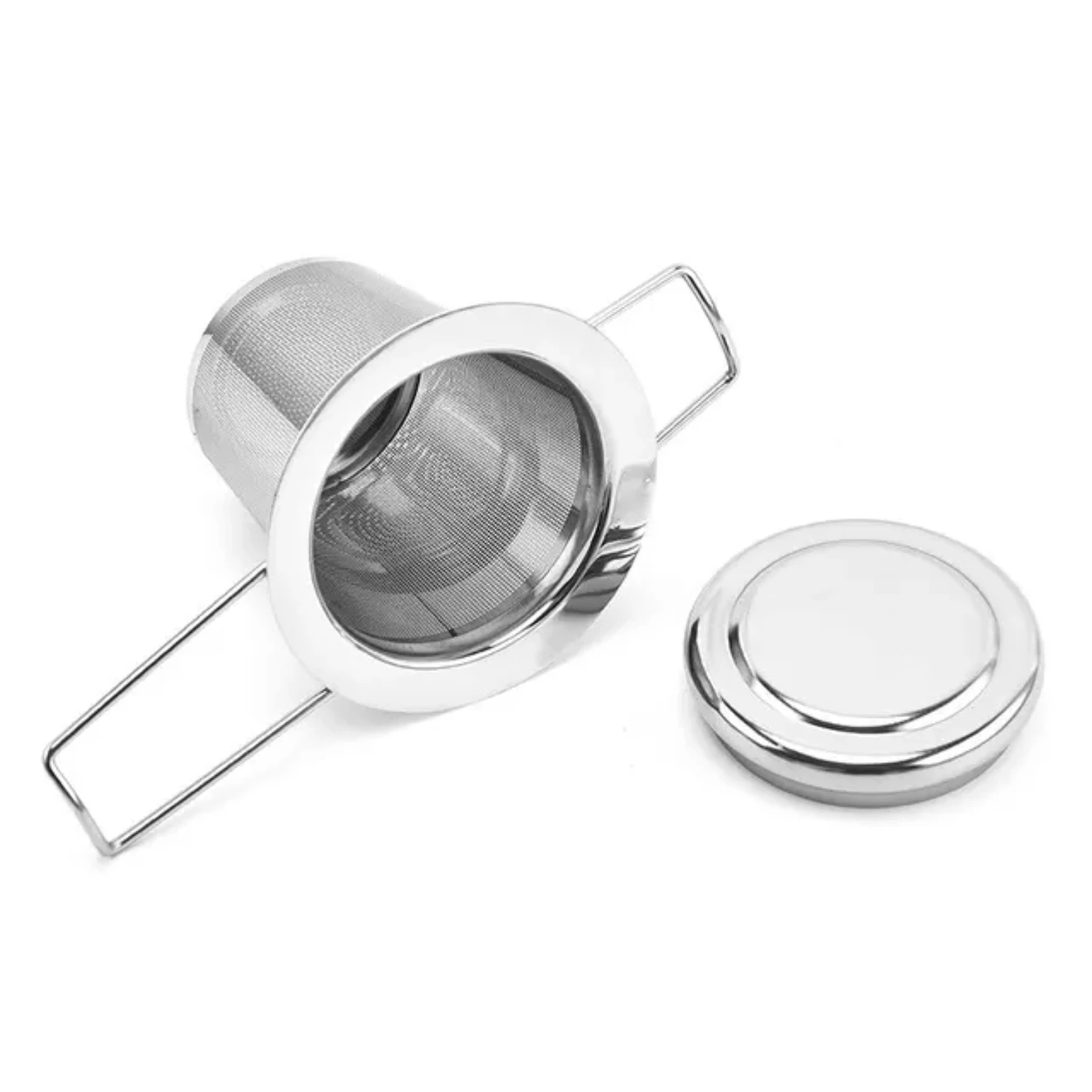 Customized Stainless Steel Tea Leach Folding Handle Tea Barrel Outdoor Portable Filter  Brewing Device Gas valve control Kf  way