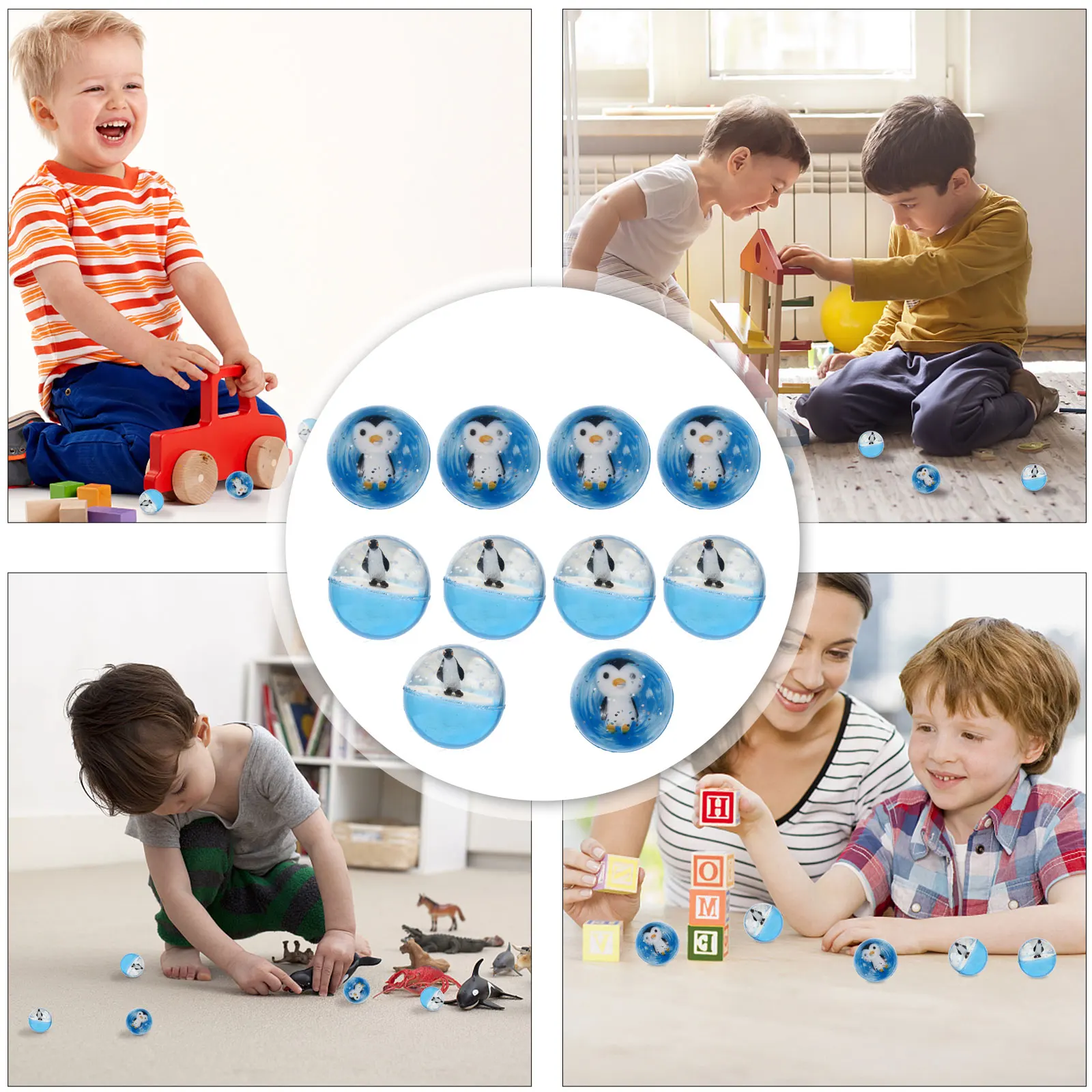 

10 Pcs Crystal Ball Toy Kids Jumping Bouncy Elastic Balls Bounce for Children Synthetic Rubber