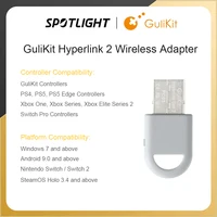 GuliKit Hyperlink 2 Adaptador inalámbrico PC05 Dongle para controlador PS5 PS4, Gamepad Xbox One Gulikit para Windows Android Switch 1/2