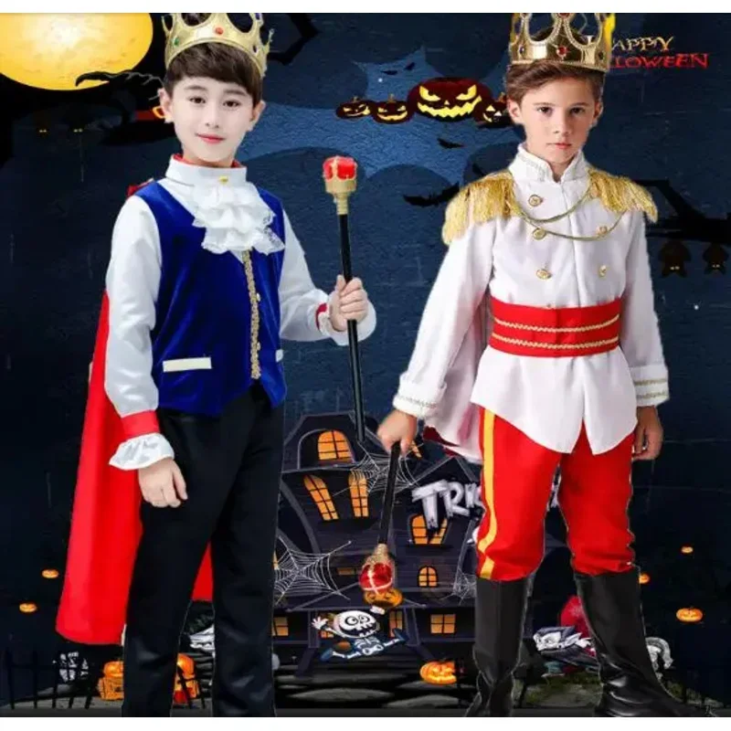 Nuovi bambini Principe Re Halloween Fancy Princess dress Ragazzi Carnevale Costume cosplay Regalo di compleanno Vestito da spettacolo teatrale per bambini