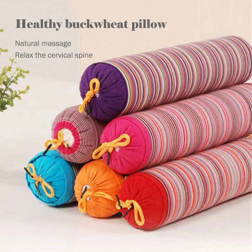 

1pc, Healthy buckwheat pillow, Old coarse cloth cervical pillow, Small cylindrical candy pillow, Health neck pillow