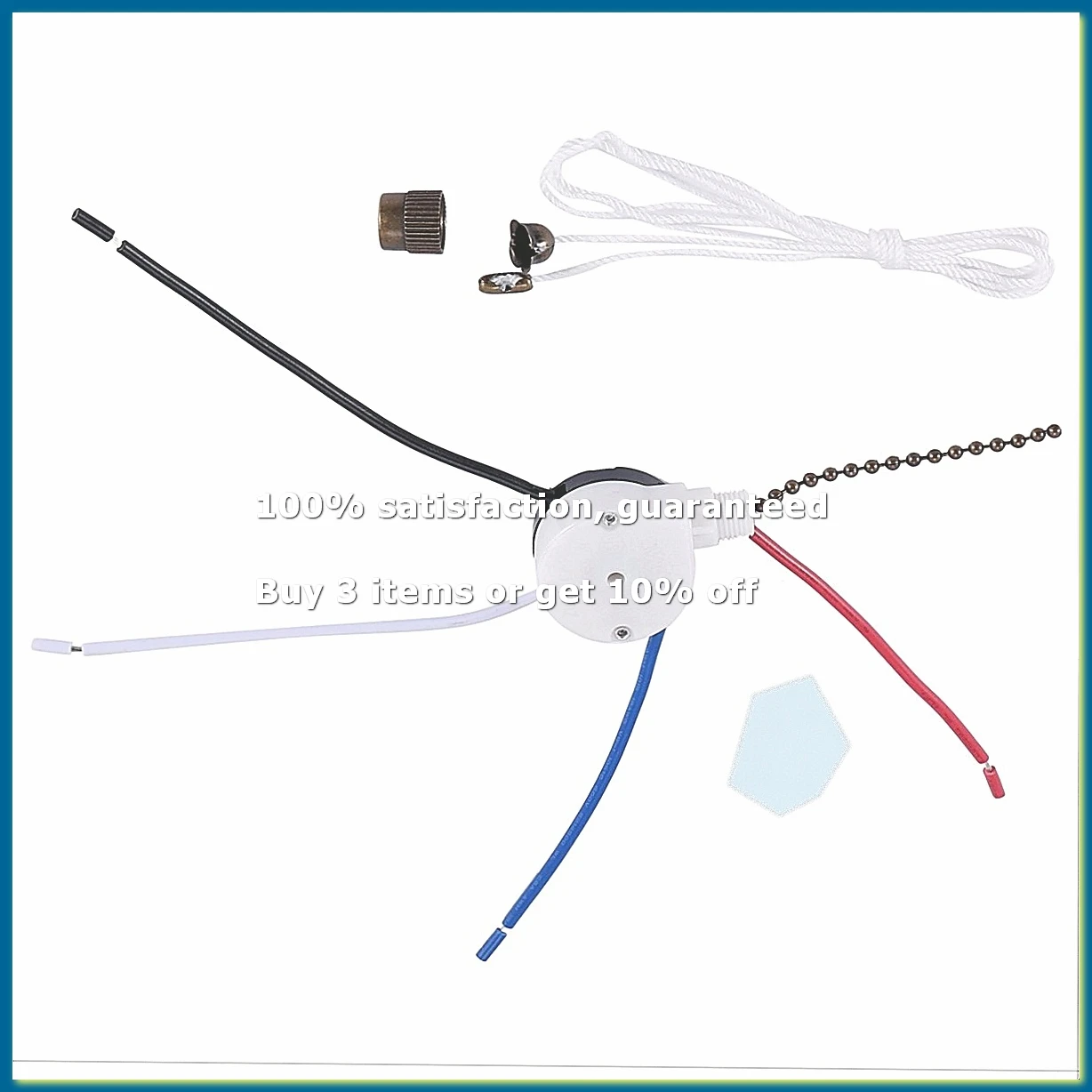 Ceiling Fan Switch Kit 3 Speed 4 Wire, Fan Switch Zipper Speed Control Switch, ZE-208S Pull Wire Switch with Rope Bronze-A27I