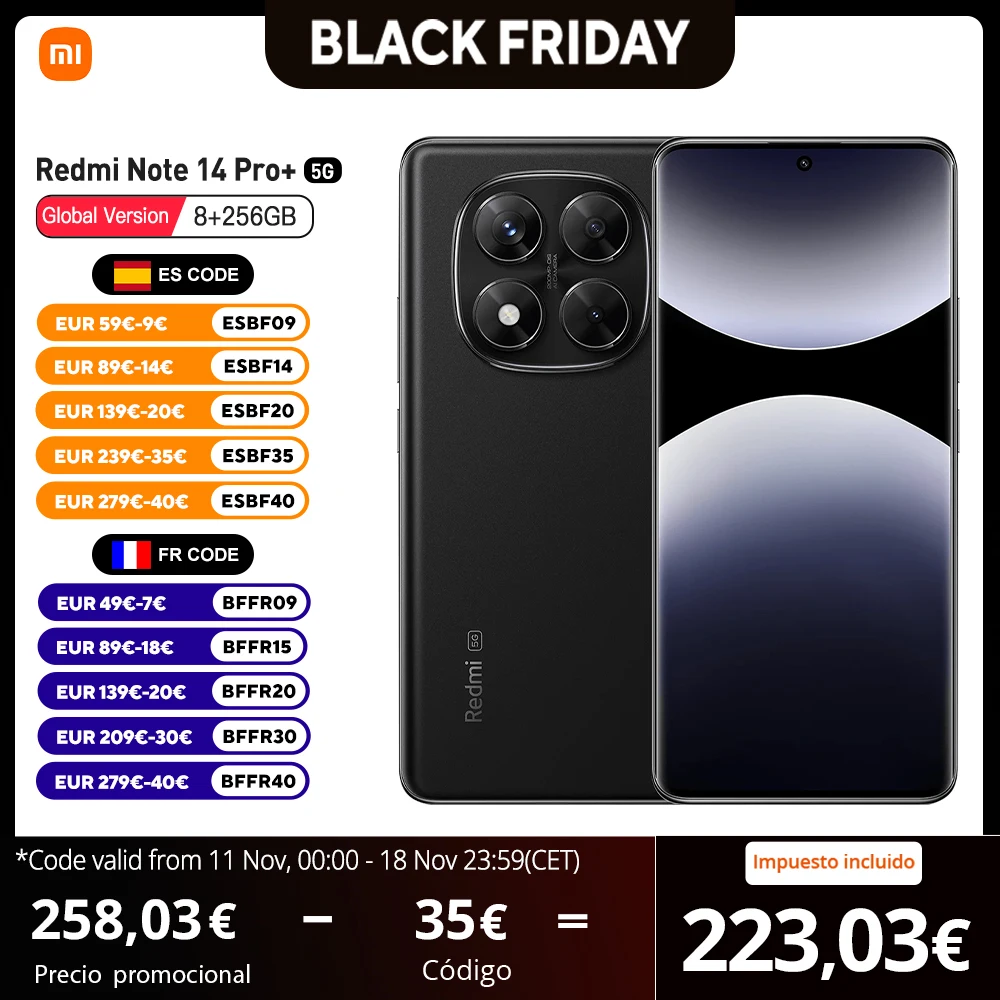 Xiaomi Redmi Note 14 Pro Plus 5G Version Européenne 256GB/512GB Snapdragon® 7s Gen 3 Écran AMOLED 6,67 Xiaomi Redmi Note 14 Pro Plus 5G Version Européenne 256GB/512GB Snapdragon® 7s Gen 3 Écran AMOLED 6,67