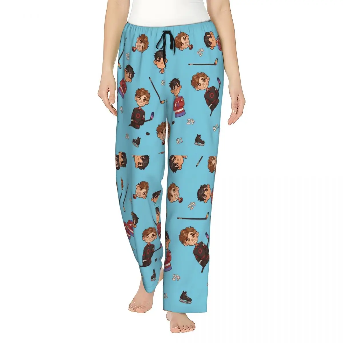 Lady's Pyjama Pants Heated Rivalry Lounge Pants Loose Fit Canadian Sports Romance Pajama Bottoms Dorm