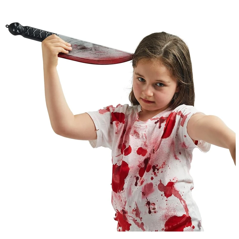 Halloween Blutige Messer-Requisite – realistisches gefälschtes Kunststoffmesser für Horror-Kostüme, gruselige Party-Accessoires und Spukhaus-Dekoration – Detail 8