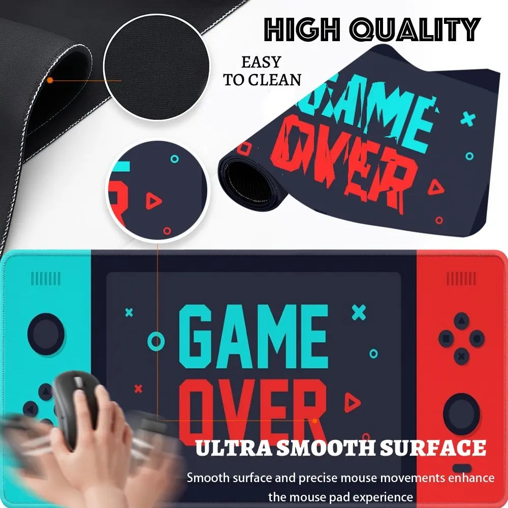 الأحمر والأزرق أذرع التحكم في ألعاب الفيديو موضوع لوحة الماوس المضادة للانزلاق قاعدة مطاطية سميكة مكتب DeskPad الكمبيوتر المحمول ملحقات الكمبيوتر XXL