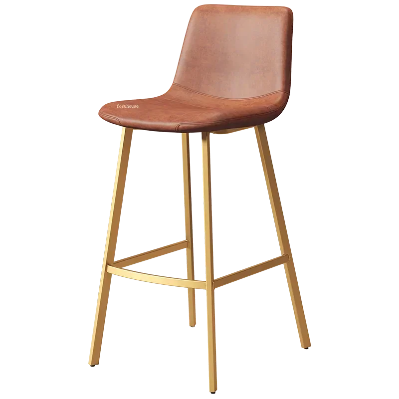 

Nordic Bar Chairs Iron Kitchen Simple Bar Stool Home Furniture European Style High Stool Leisure Cafe Backrest Home Furniture