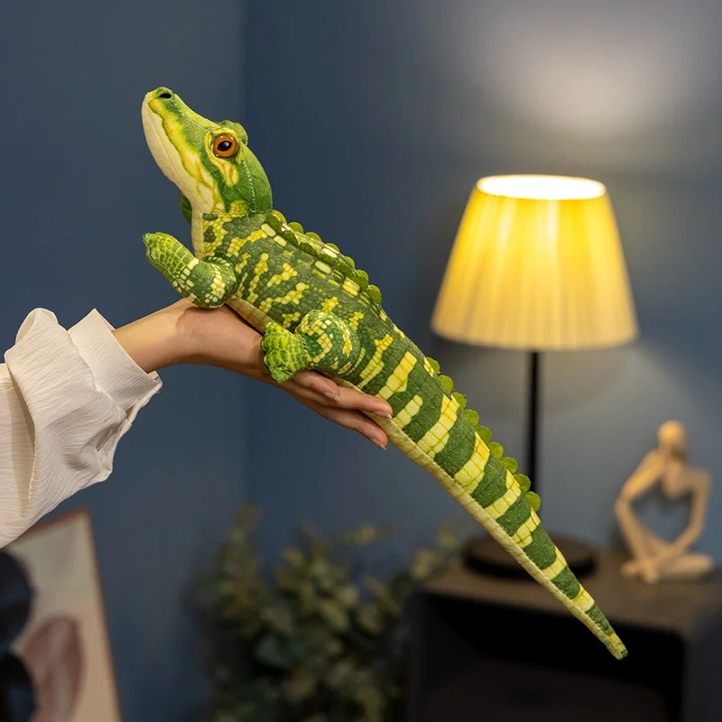 Simulation Cute Long Crocodile Plush Doll Pillow Green Brown Realistic Reptile Plush Toy Home Decoration Birthday Gift For Boys