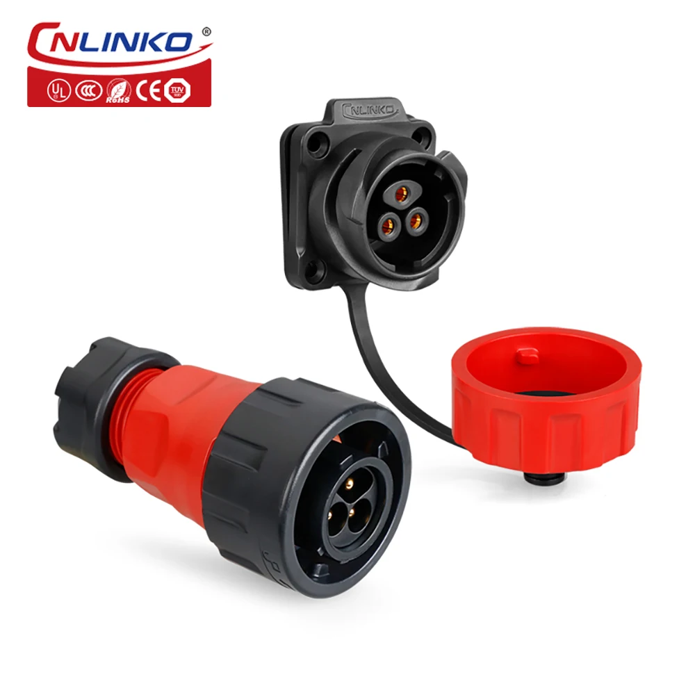 

CNLINKO M24 power connector male female plug outdoor waterproof IP68 3 pin cable connector