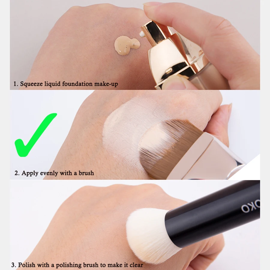 Foundation Makeup Brush Widen Round Head Ultra-thin Foundation Makeup Brush Liquid Foundation Flat Head Facial Mask Makeup Tool