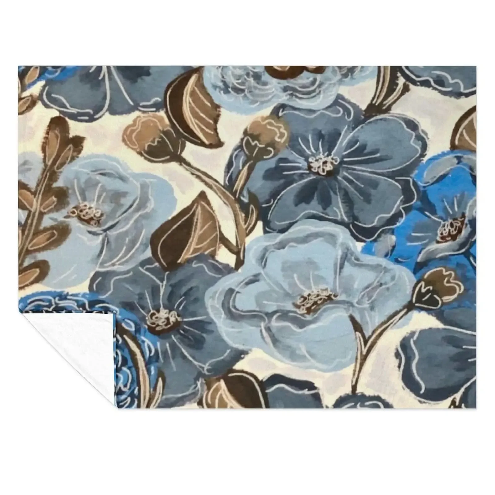 

Blue Floral Throw Blanket manga Sleeping Bag heavy to sleep funny gift Blankets