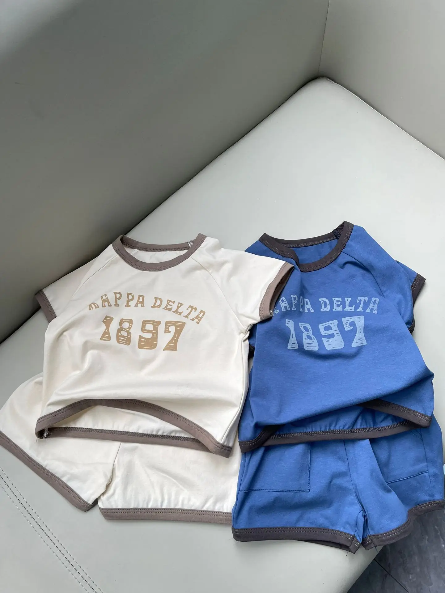 

2024 Summer New Baby Short Sleeve Sports Set Infant Letter Print T Shirts + Shorts 2pcs Suit Cotton Breathable Toddler Outfits