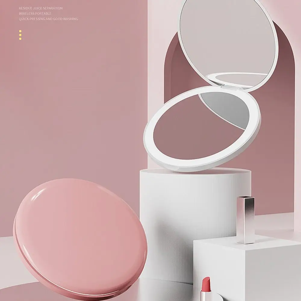 Draagbare mode met USB-oplading Led-licht Cosmetica-tool 2X vergrotende spiegel Lichtgevende make-upspiegel