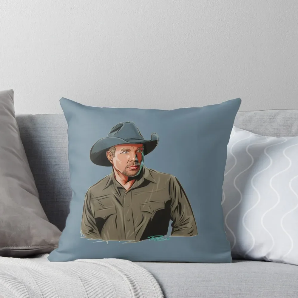 Garth Brooks - An illustration Throw Pillow Plaid Sofa christmas decorations for home 2025 pillow pillowcase pillow